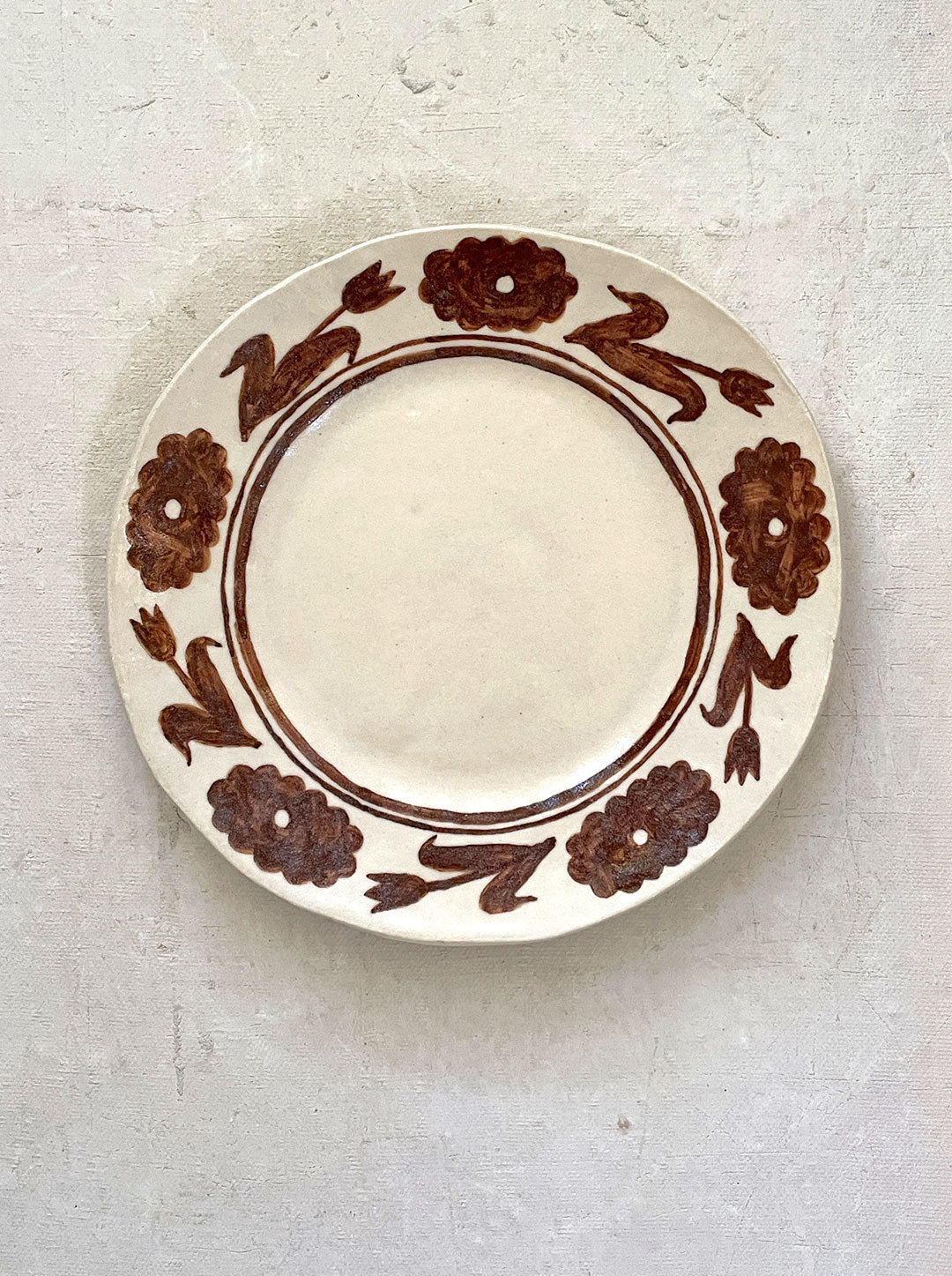 BROWN FLORAL SIDE PLATE