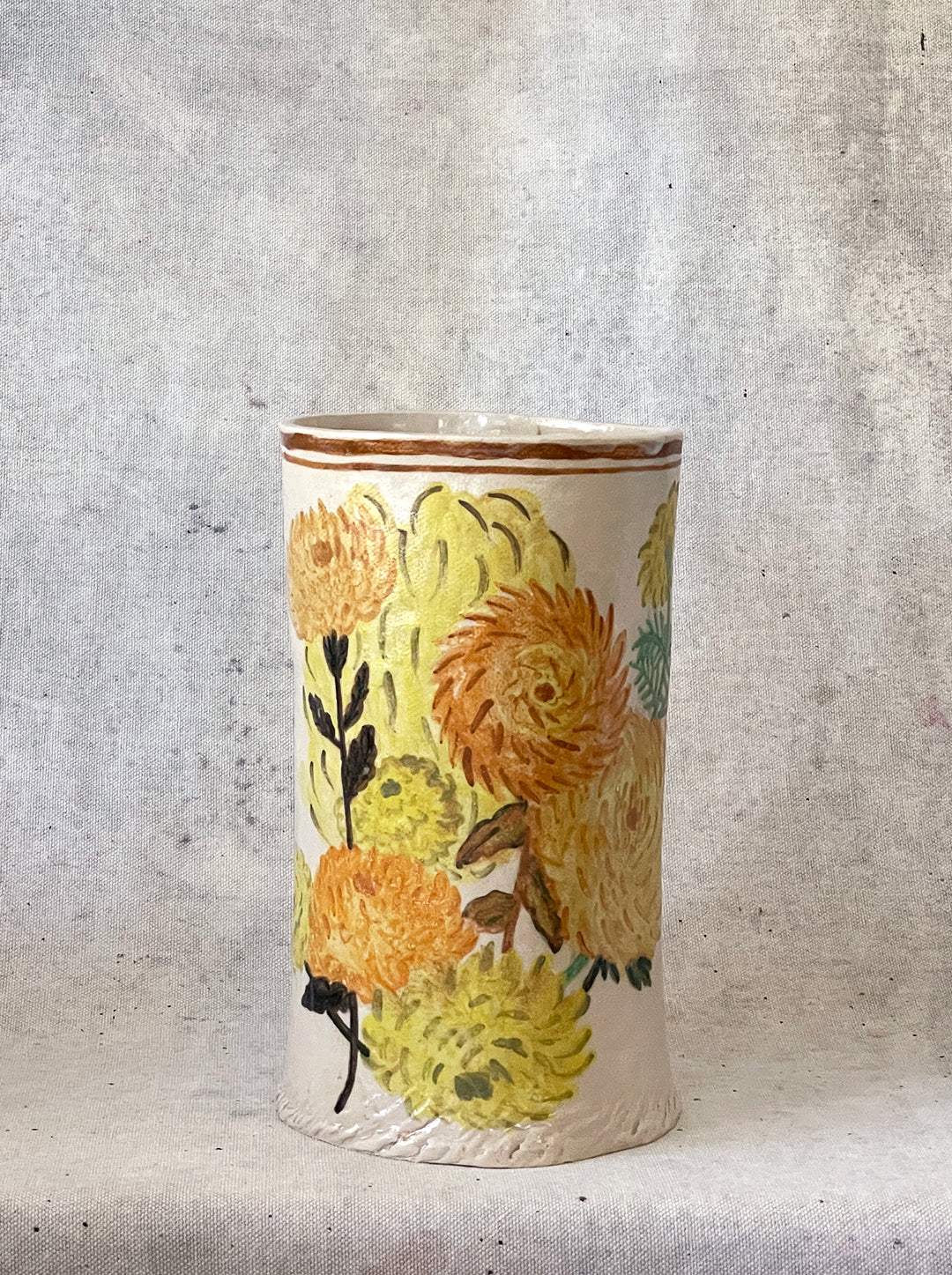 DAHLIA AND MARIGOLD VASE