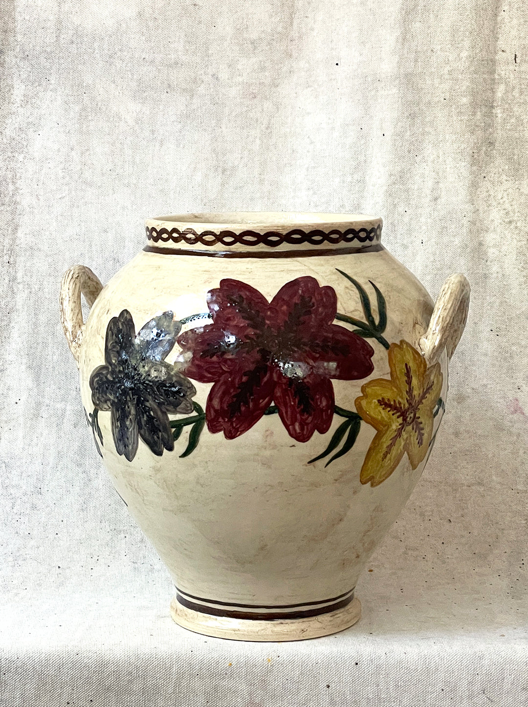 PAINTED TONGUE FLOWER JAR