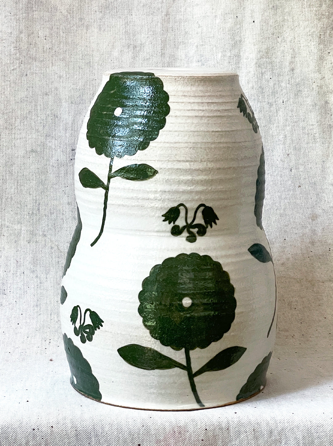 GREEN FLORAL LAMP BASE NO. 2- SECOND