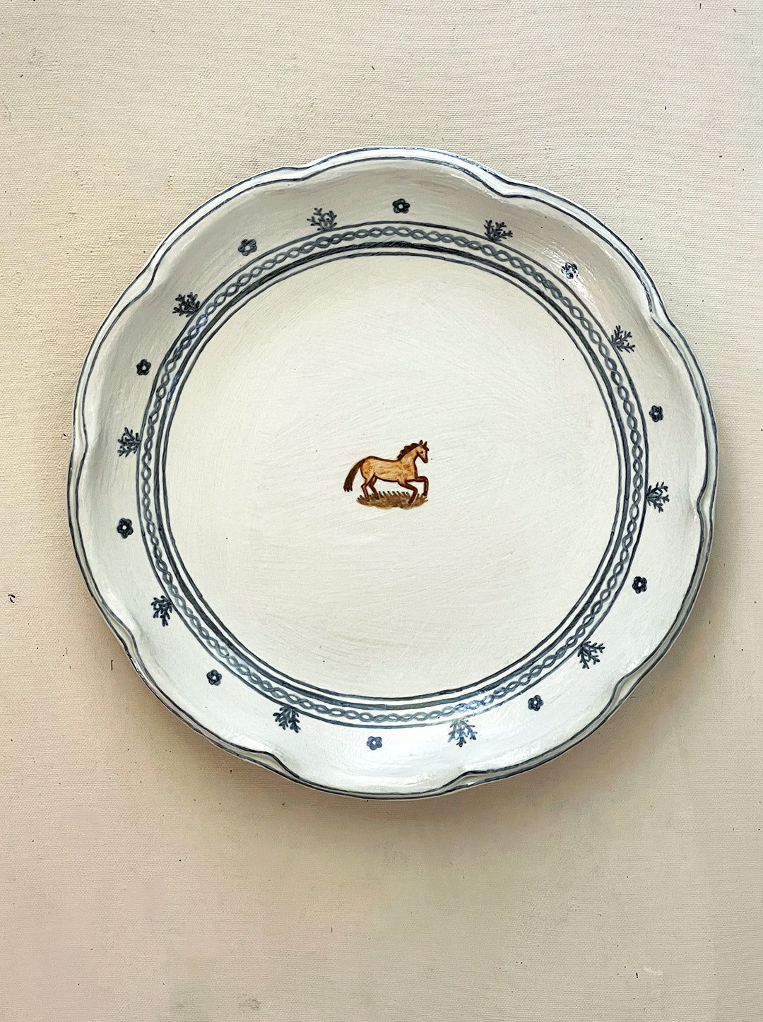 LARGE PLATTER WITH TINY HORSE NO. 1