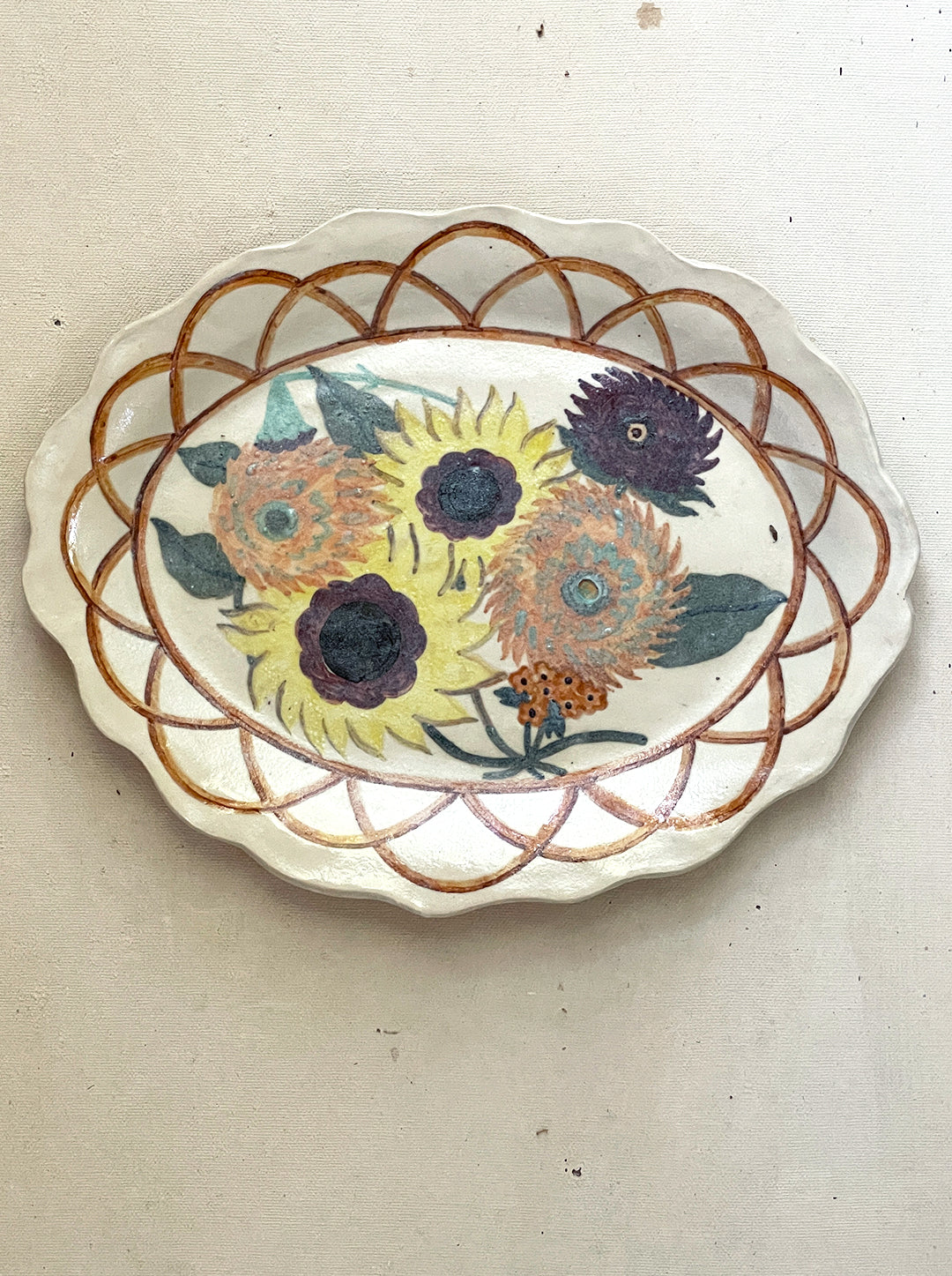 HEIRLOOM SUNFLOWER, PHLOX, AND TRUMPET FLOWER PLATTER NO. 2