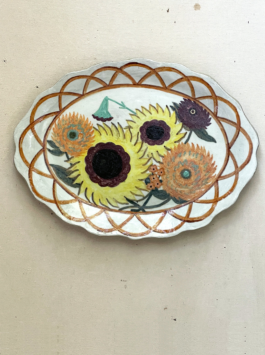 HEIRLOOM SUNFLOWER, PHLOX, AND TRUMPET FLOWER PLATTER NO. 1